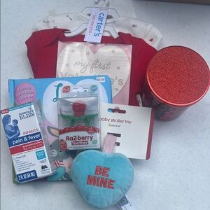 Carter's Red and White Valentine’s Baby Boy Gift Set in Elmo box!